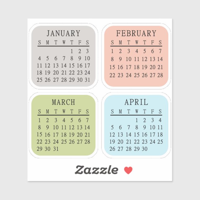 Sticker Calendrier Micro 2026 Bullet Journal Bujo Planific (Feuille)