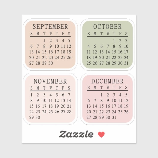 Sticker Calendrier Micro 2026 Bullet Journal Bujo Planner (Feuille)