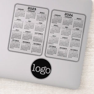 Sticker Calendrier noir - ajouter logo ou photo