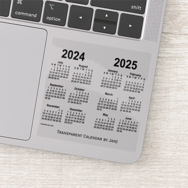 Sticker Calendrier transparent 2024-2025 par Janz (Détail)