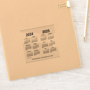 Sticker Calendrier transparent 2024-2025 par Janz