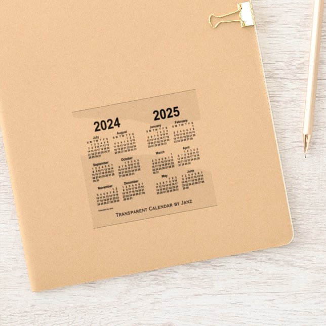Sticker Calendrier transparent 2024-2025 par Janz (Carnet)