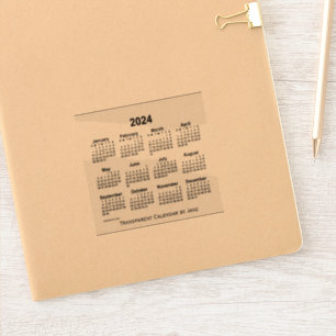 Sticker Calendrier transparent 2024 par Janz