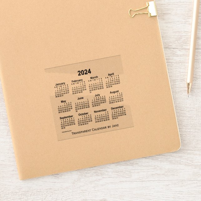Sticker Calendrier transparent 2024 par Janz (Carnet)