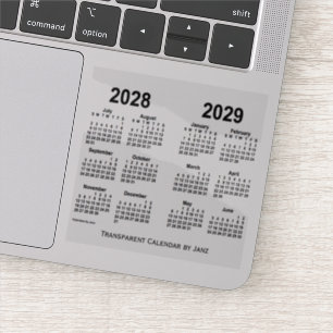 Sticker Calendrier transparent 2028-2029 par Janz