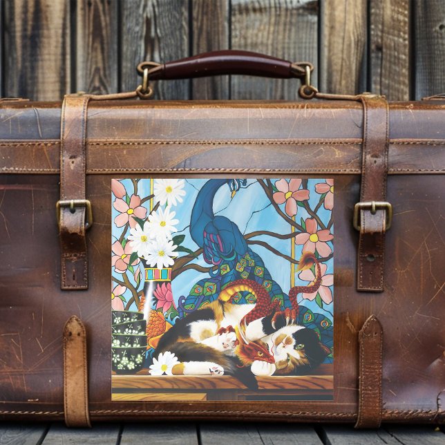 Sticker Calico Cat Dragon Rouge (Créateur téléchargé)