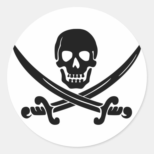 Sticker Calico Jack Skull & Swords (Devant)