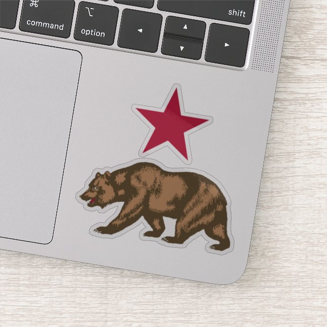 Sticker California Bear Republic Grizzly et Star (Détail)