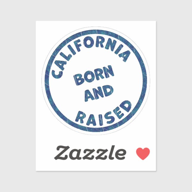 Sticker California Born and Raised Illustration (Feuille)