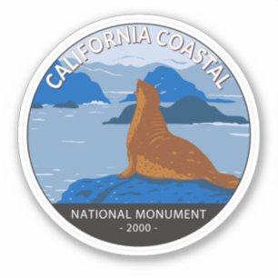 Sticker California Coastal National Monument Circle Retro