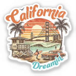 Sticker California Dreamin’ - pont côtier, plage