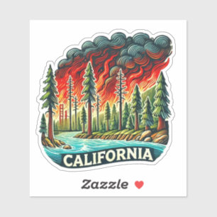 Sticker CALIFORNIE Porte - clé D'INCENDIE