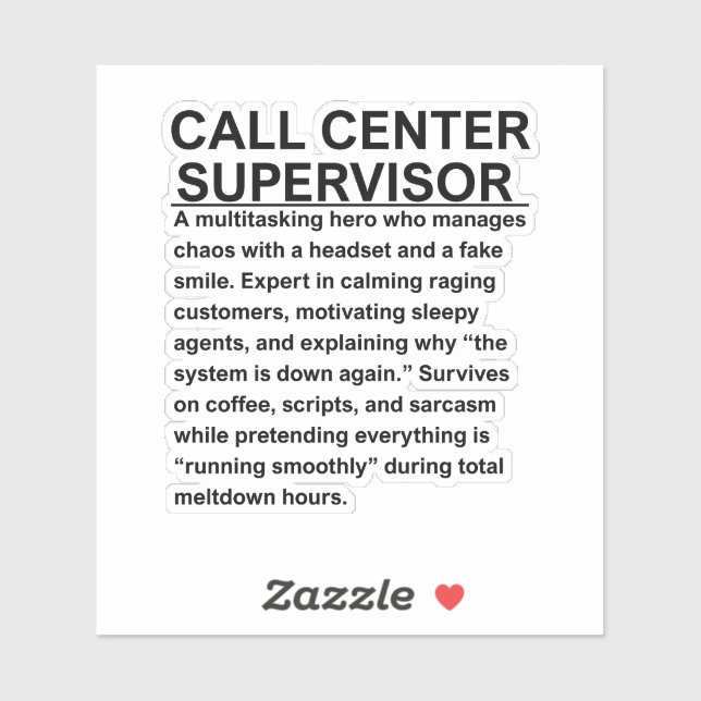 Sticker Call center supervisor (Feuille)