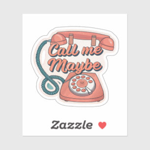 Sticker Call Me Maybe Rétro Téléphone Rotatif Pop Art