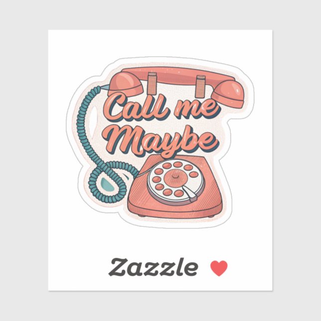 Sticker Call Me Maybe | Rétro Téléphone Rotatif Pop Art (Feuille)