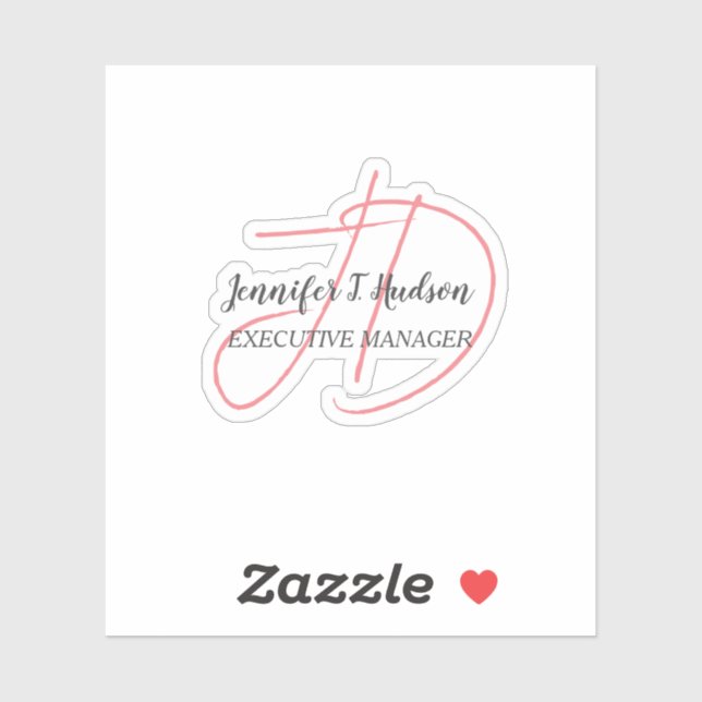 Sticker Calligraphie classique tendance monogramme (Feuille)