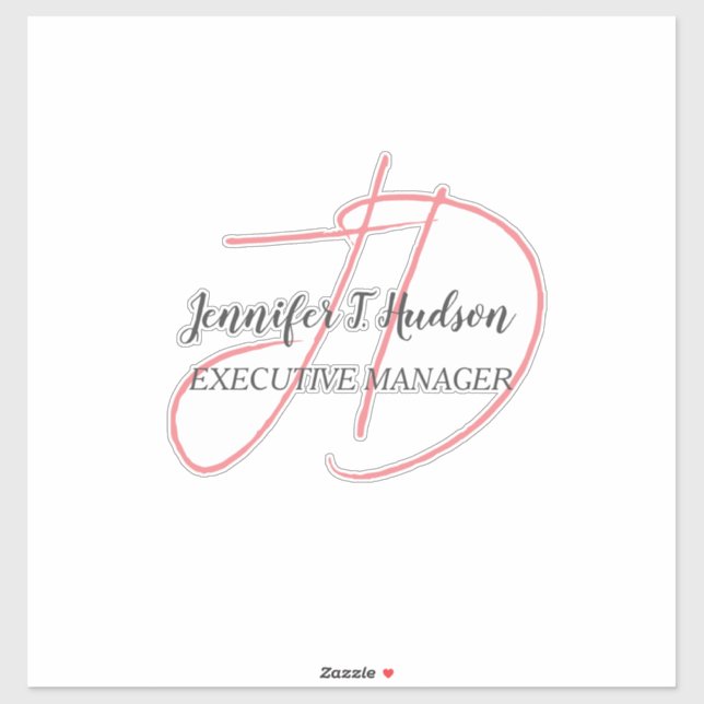 Sticker Calligraphie classique tendance monogramme (Feuille)