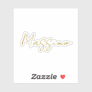 Sticker Calligraphie de couleur or élégante et simple nom