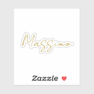 Sticker Calligraphie de couleur or élégante et simple nom