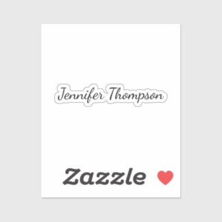 Sticker Calligraphie Élégant Simple Nom Plain