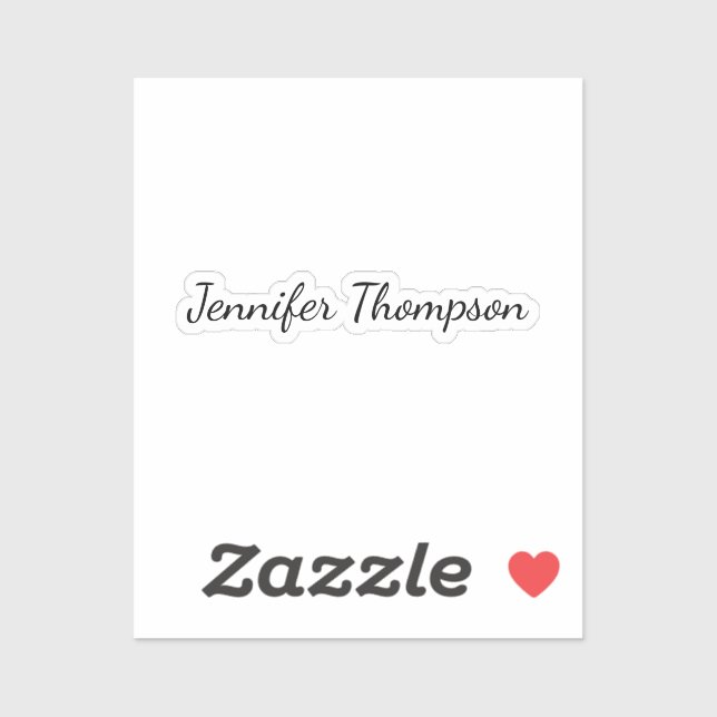 Sticker Calligraphie Élégant Simple Nom Plain (Feuille)