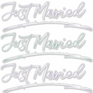 Sticker Calligraphie manuscrite juste mariée Turquoise Lil