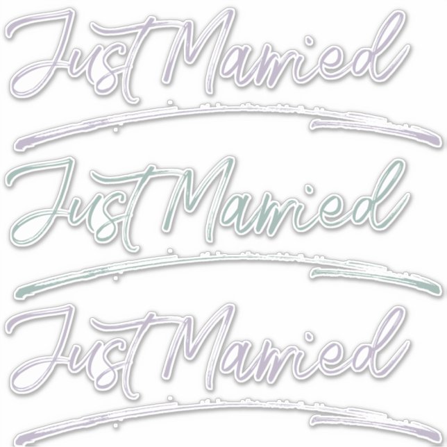 Sticker Calligraphie manuscrite juste mariée Turquoise Lil (Devant)