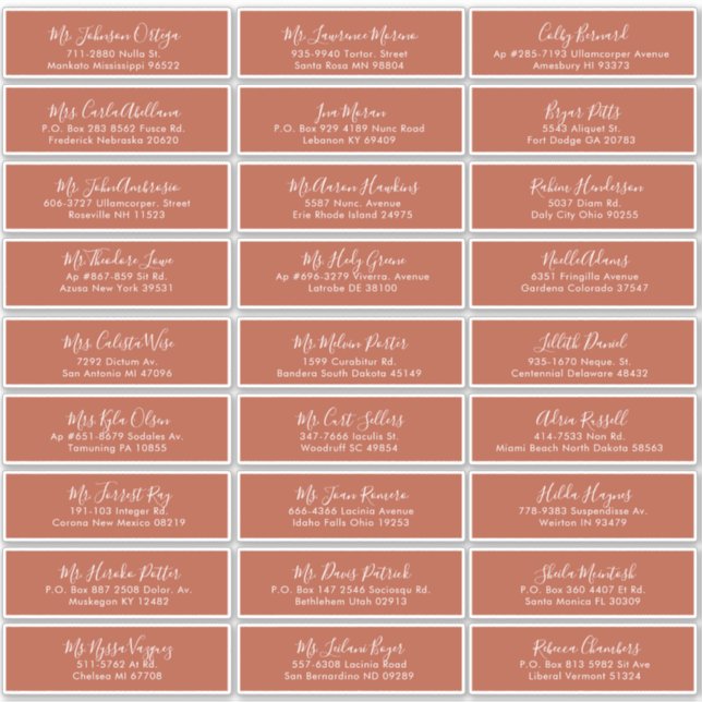 Sticker Calligraphie moderne Mariage en terre cuite (Devant)