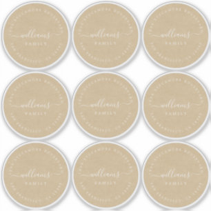 Sticker Calligraphie personnalisable Kraft 6 cm 2,36 pouce