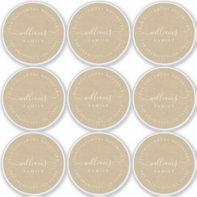 Sticker Calligraphie personnalisable Kraft 6 cm 2,36 pouce (Devant)