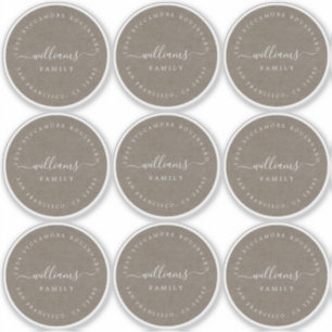 Sticker Calligraphie personnalisable Kraft 6 cm 2,36 pouce