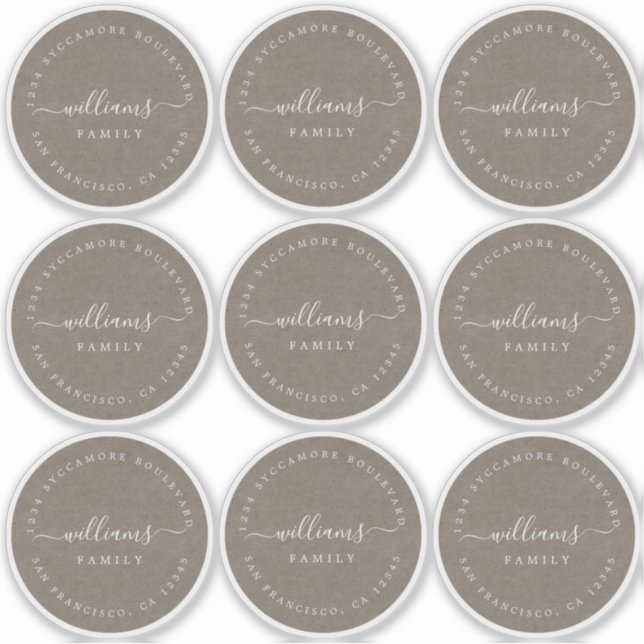 Sticker Calligraphie personnalisable Kraft 6 cm 2,36 pouce (Devant)