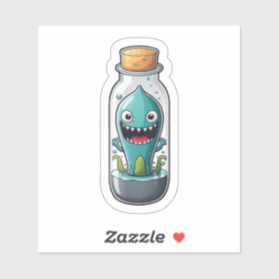 Sticker Calmar monstre dans un bocal