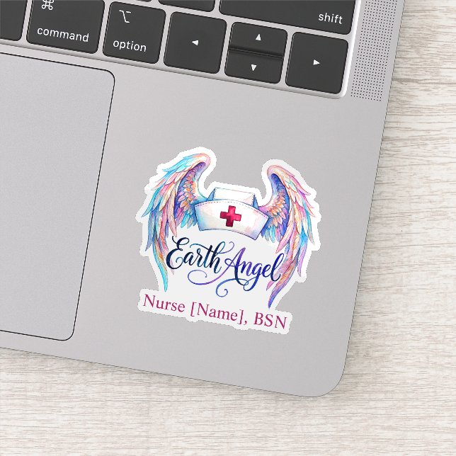 Sticker Calot d'infirmière à l'aquarelle avec ailes "Ange  (Détail)