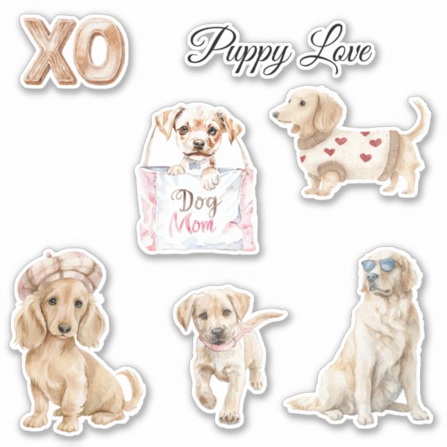 Sticker Calot Puppy Love XO (Devant)
