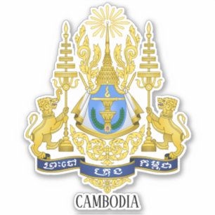 Sticker Cambodge National Armoiries Patriotique