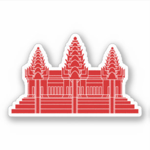 Sticker Cambodgien d'Angkor Vat/drapeau de Khmer