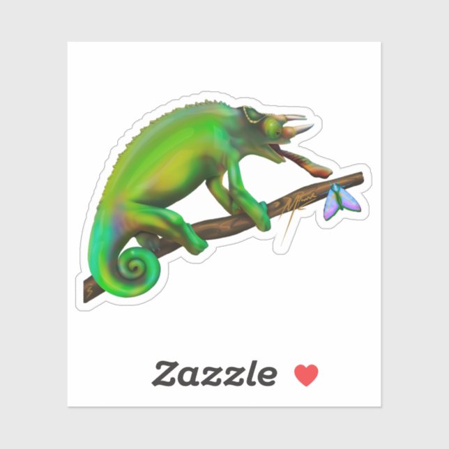 Sticker Caméléon de Jackson Visant  (Feuille)