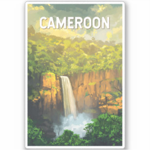 Sticker Cameroun Illustration Voyage Art Vintage