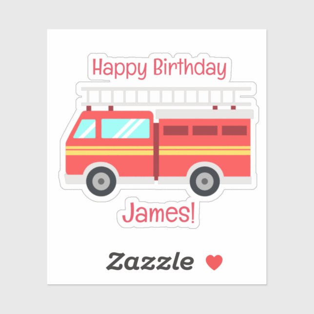 Sticker Camion à feu customisé (Feuille)