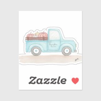 Sticker Camion Citrouille Automne