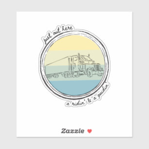 Sticker Camion, Conduite de camion, semi-camion, coucher d