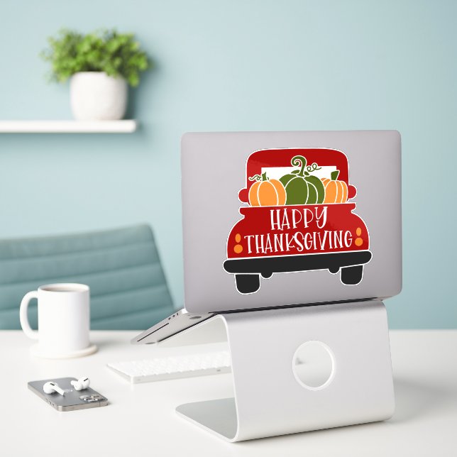 Sticker Camion de Thanksgiving (Ordinateur portable sur le bureau)