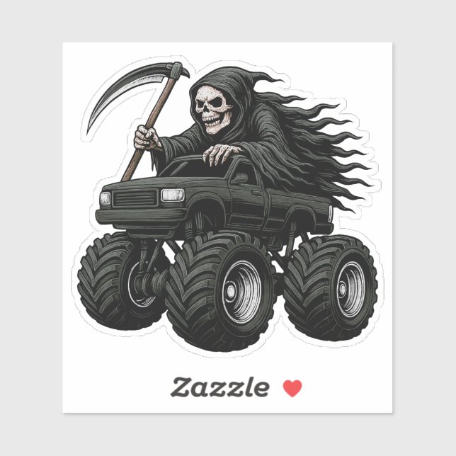 Sticker Camion Monstre Faucheuse  (Feuille)