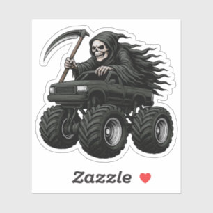 Sticker Camion Monstre Faucheuse 