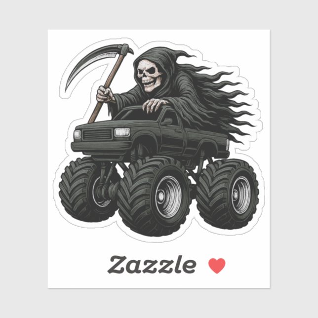 Sticker Camion Monstre Faucheuse  (Feuille)