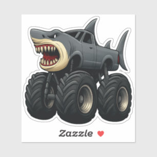 Sticker Camion Monstre Requin Bœuf