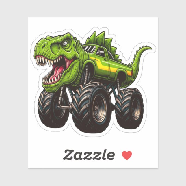 Sticker Camion Monstre T-Rex  (Feuille)