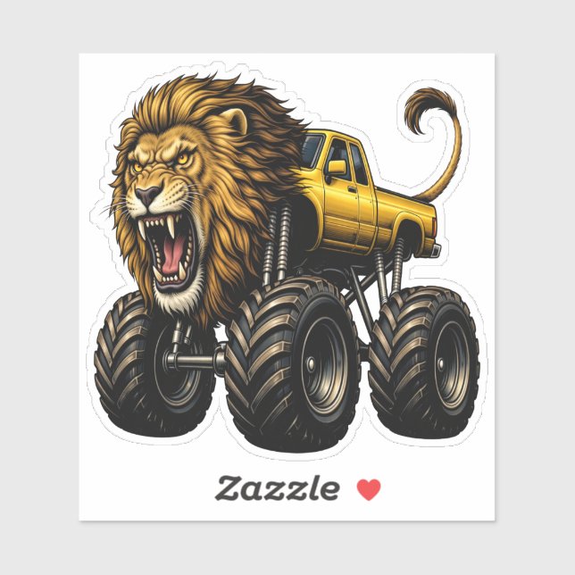 Sticker Camion Monstre Tout-Terrain Lion (Feuille)