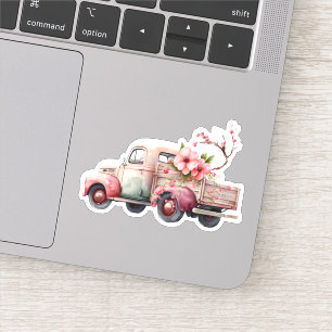 Sticker Camion Vintage rose